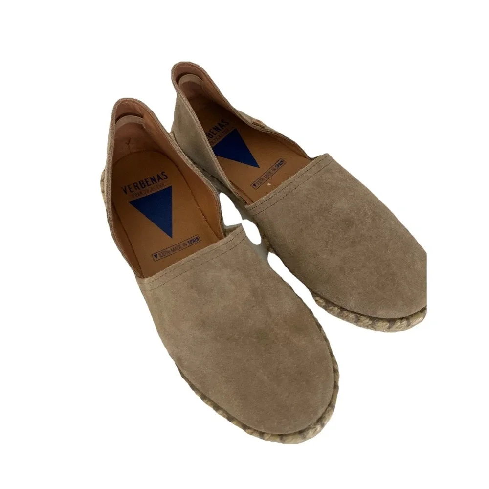 Verbenas Shoes Sz 6.5 Carmen Tan‎ Suede Leather Espadrilles Flats